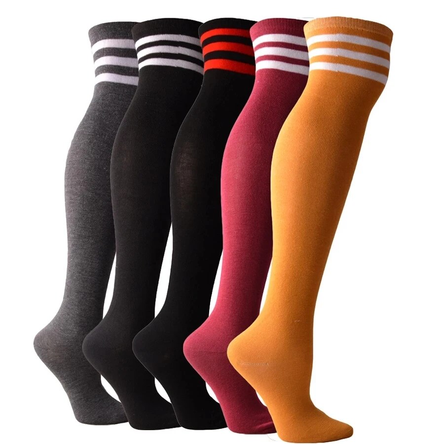 Femboy Striped Thigh High Socks