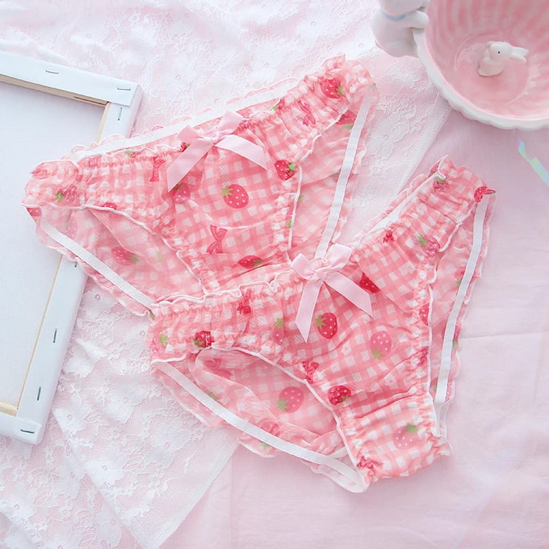 Strawberry Pink Bow Panties
